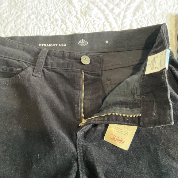St. John's Bay Black Straight Corduroy Pants Women's Size 6 Mid Rise - Picture 3 of 8